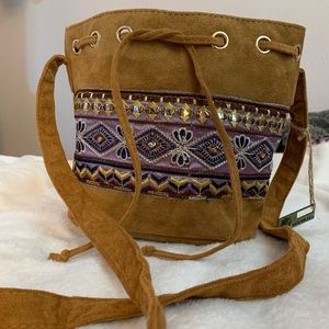 NWOT Suede crossbody bag